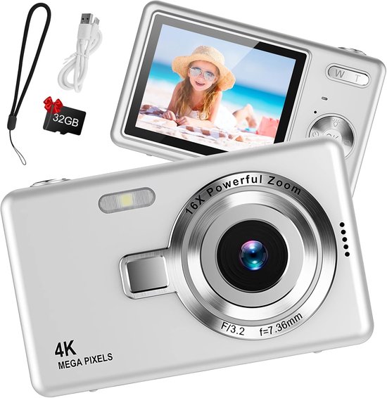Digitale Camera, HD 1080P Camera, 12 MP Autofocus Digitale Pocketcamera