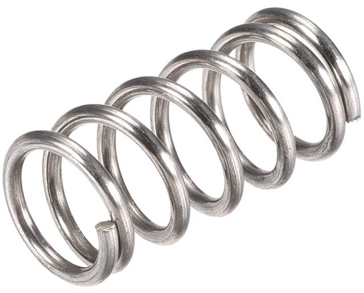 Drukveer Set - Spiraalveer Staal - Schokabsorptie Industrie - Roestvrij 304 - 10mm x 1.2mm x 20mm - Zilver