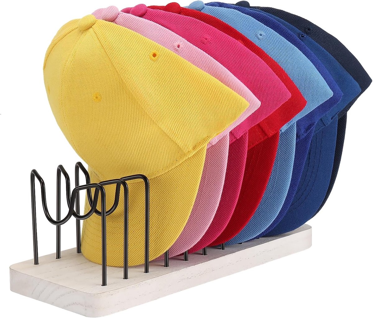 Hoedorganisator - Pettenrek - Kast opruimen - Ruimtebesparend ontwerp - 10 hoeden - Wit