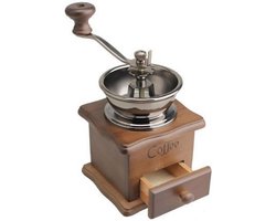 Klassieke Koffiemolen - Handmatige Molen - Verse Koffie - Keramische Slijpsteen - 21cm Hoog - Houtkleur