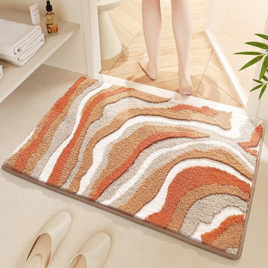 Badmat Antislip - Badkamertapijt Zacht - Veilig Douchen - Sneldrogend Absorberend - 40 x 60 cm - Kaki