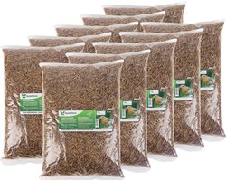 Famiflora meelwormen 10KG - 10x1KG (60L) - Hoogwaardige eiwitten stimuleren gezondheid en vitaliteit van vogels, kippen en vissen - Essentiële vetten leveren energie zodat dieren actief blijven