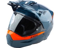 Klim X1 Alpha Carbon Blauw Oranje Adventure Integraalhelm - Maat S - Helm