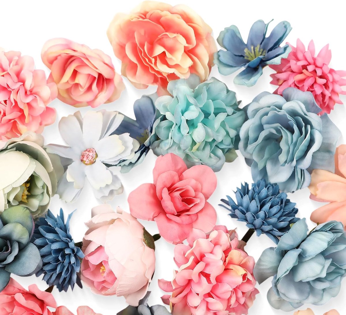 Kunstbloem Rozenkoppen - Mini Bloemhoofdjes - Bruiloft Decoratie DIY - Realistisch Uiterlijk - 40 Stuks - Divers