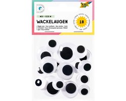 Wiebelogen Knutselset - Googly Ogen - Knutselprojecten Decoreren - Zelfklevend Mixmaten - 14-25mm Diameter - Wit Zwart