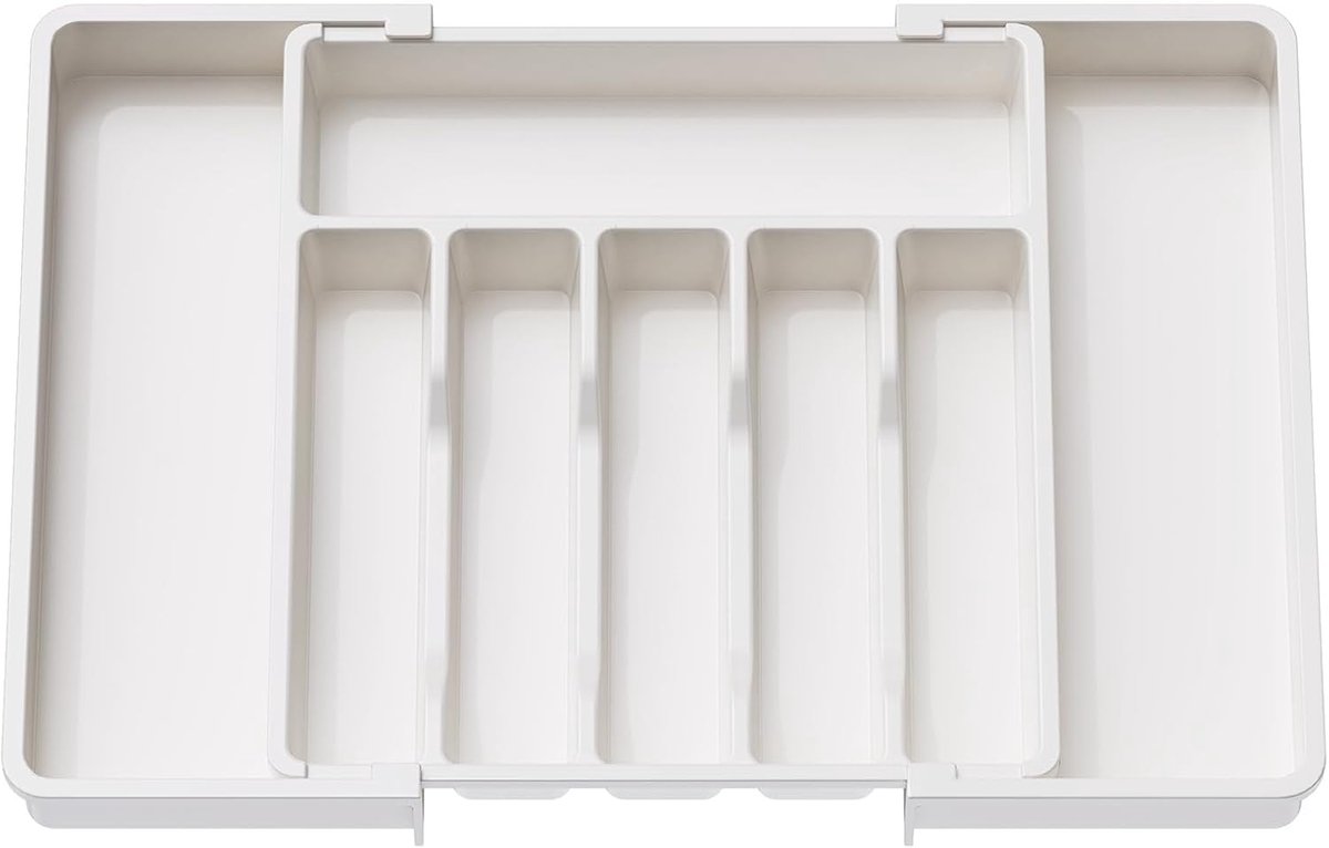Bestek Organizer - Lade Indeler - Keuken Opruimen - Verstelbare Grootte - 37.5 x 33 x 5 cm - Wit