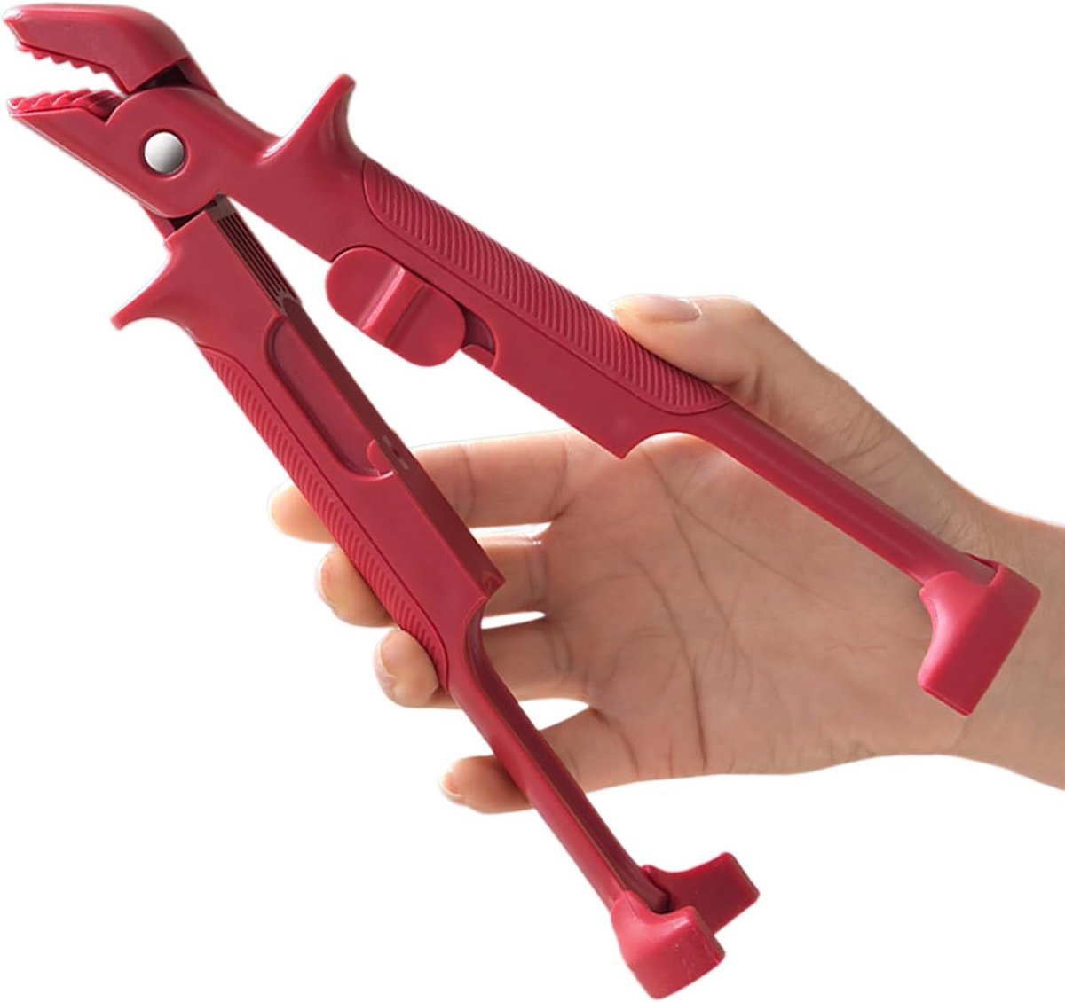 Keukentang - Hittebestendige Tang - Veilig Koken - 2-in-1 Kom & Lifter - 24 x 7 cm - Rood