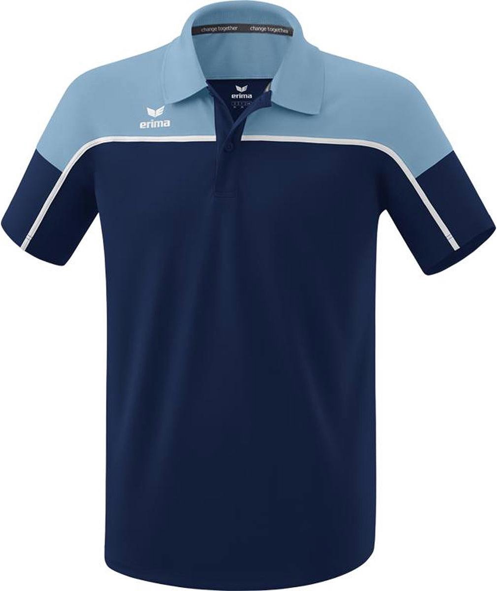 Erima Change Polo Heren - New Navy / Faded Denim / Wit | Maat: L