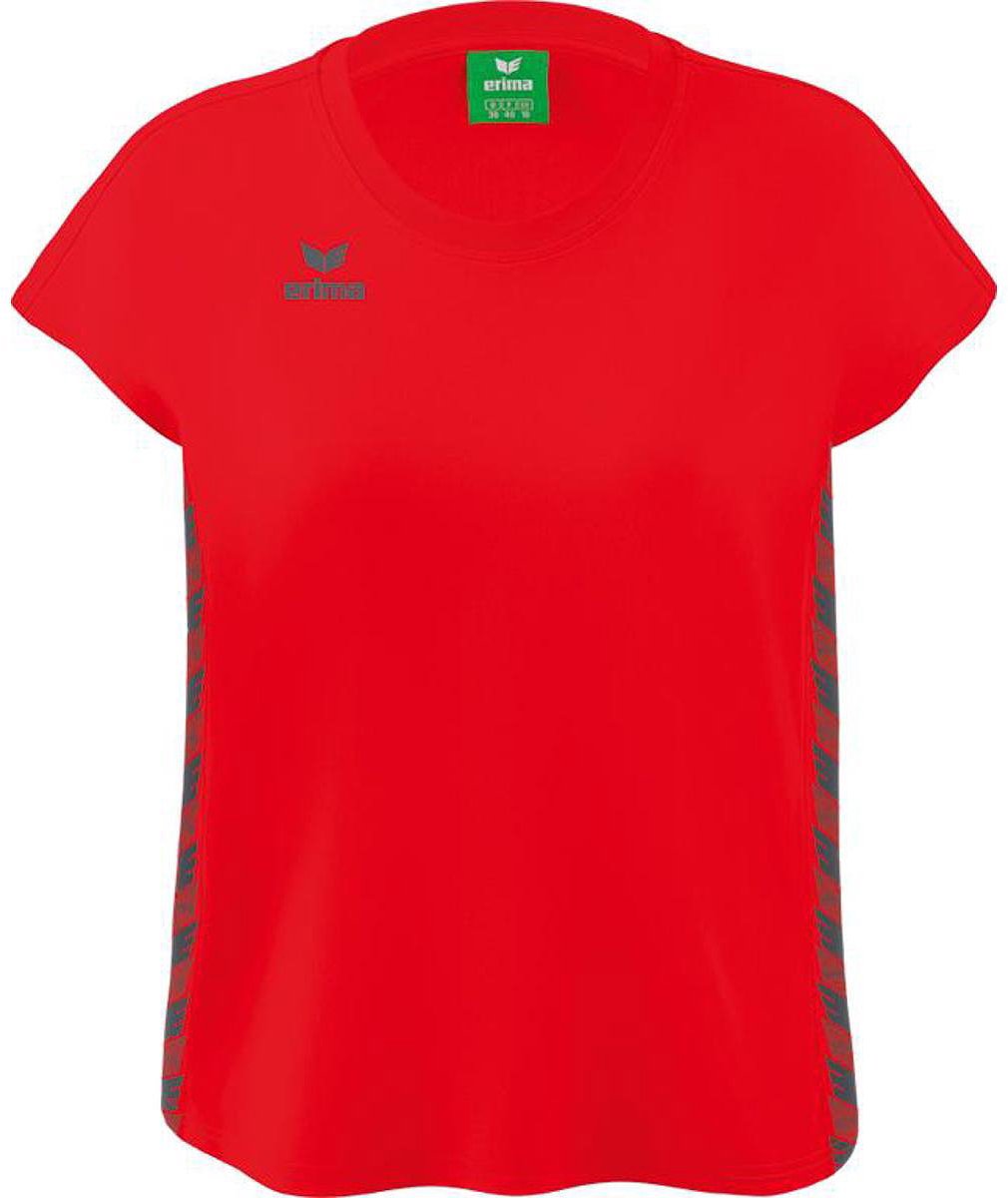 Erima Essential Team T-Shirt Dames - Rood / Slate Grey | Maat: 34