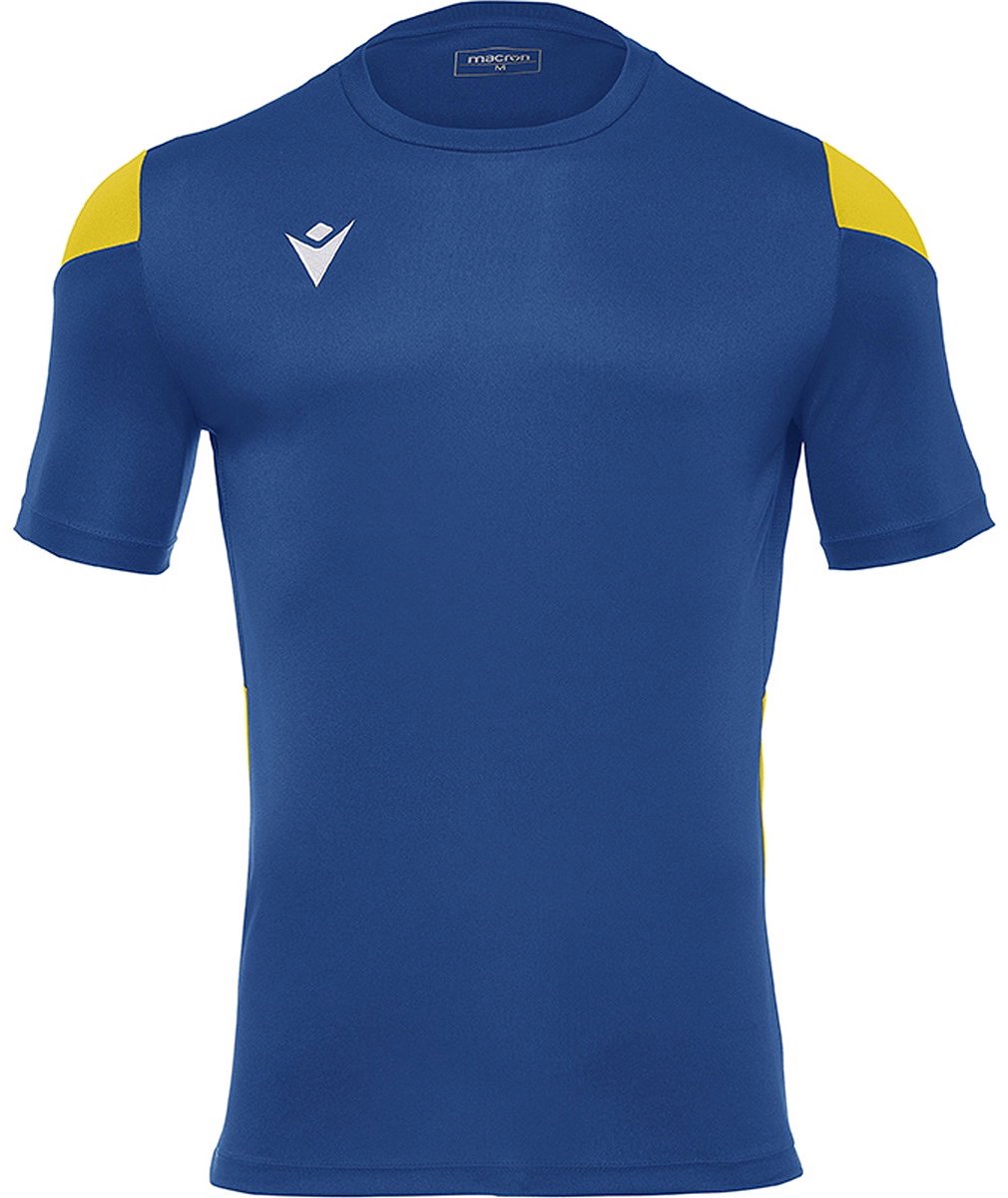 Macron Polis Shirt Korte Mouw Heren - Royal / Geel | Maat: M