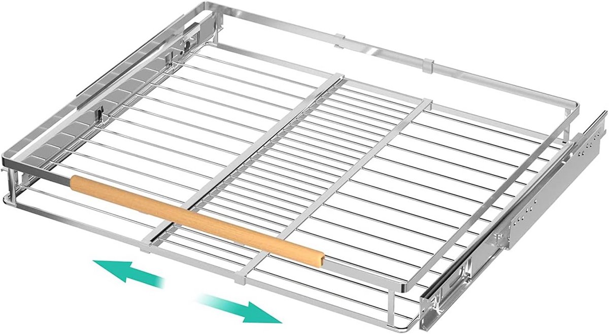 Uittrekbare Kastlade Organizer - Verstelbare Breedte Plank voor Keuken & Voorraadkast