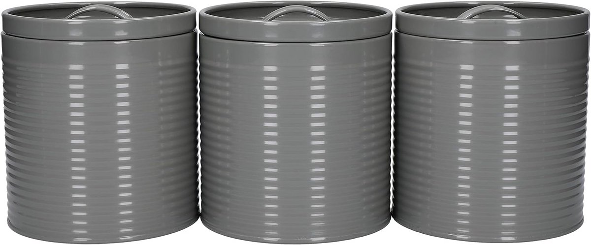 Set van 3 Opbergbussen voor Keuken, Grijs, Luxe Geschenkkist