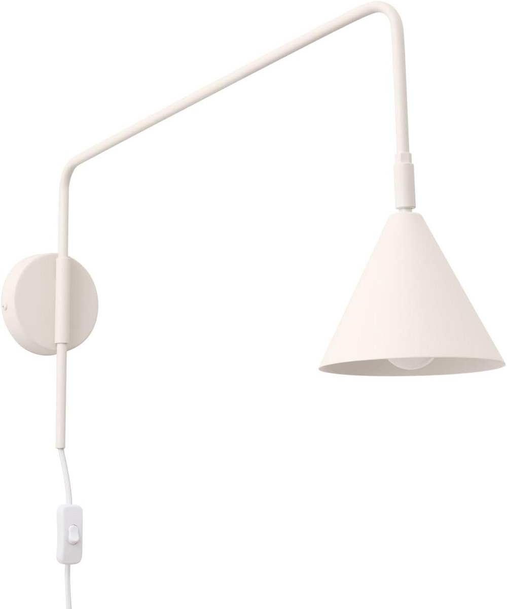 Moderne Wandlamp Staal Beige met Flexibele Arm - E14 Fitting - Geschikt voor Woonkamer of 