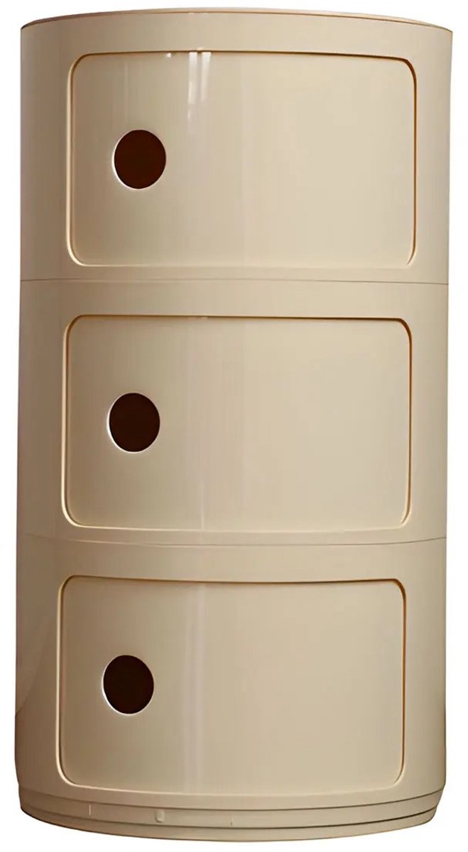 Vécarti - Nachtkast - Slaapkamer - 3 laags - Ronde - Opbergmeubel - Organisator - Modern - Woonkamer - Meubilair - Schuifdeur