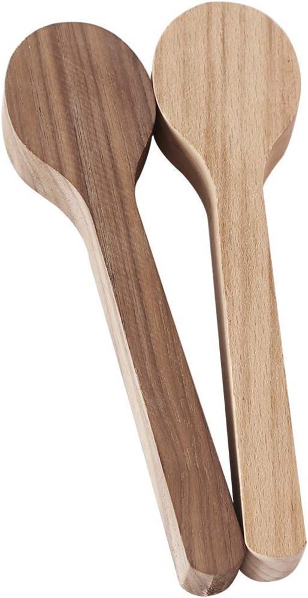 Houtsnijset Lepel Blanko's Set van 2 Stuuks - Beuken en Walnoot Hout voor Beginners