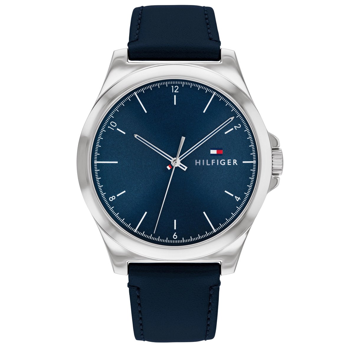 Tommy Hilfiger Norris 1710666 Horloge - Leer - Blauw - Ø 41 mm