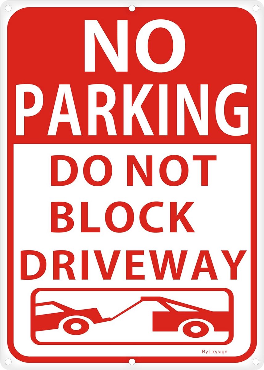 Geen Parkeerbord - Oprit Niet Blokkeren - Weerbestendig Reflector Aluminium 25x35 cm