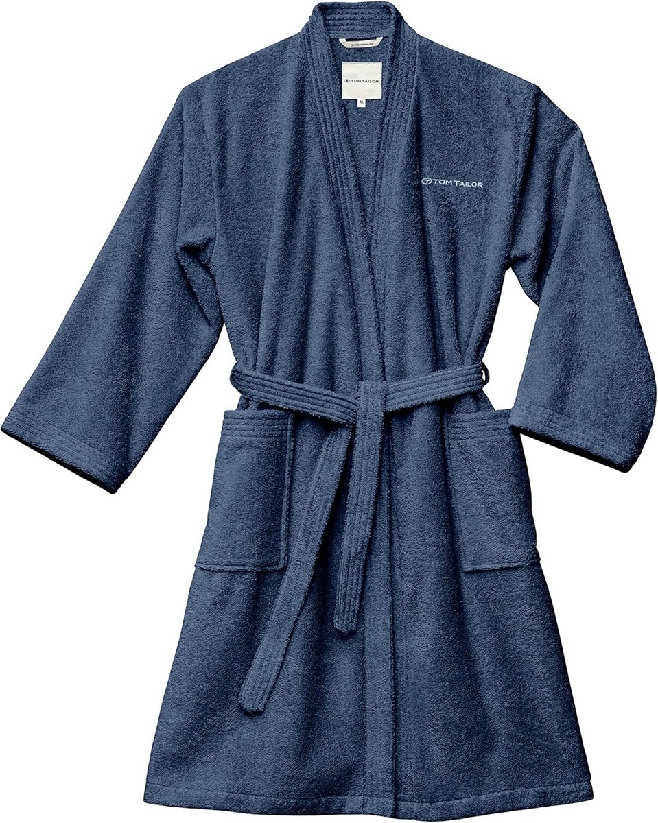 Kimono Badjas Katoen Badstof Marineblauw XS