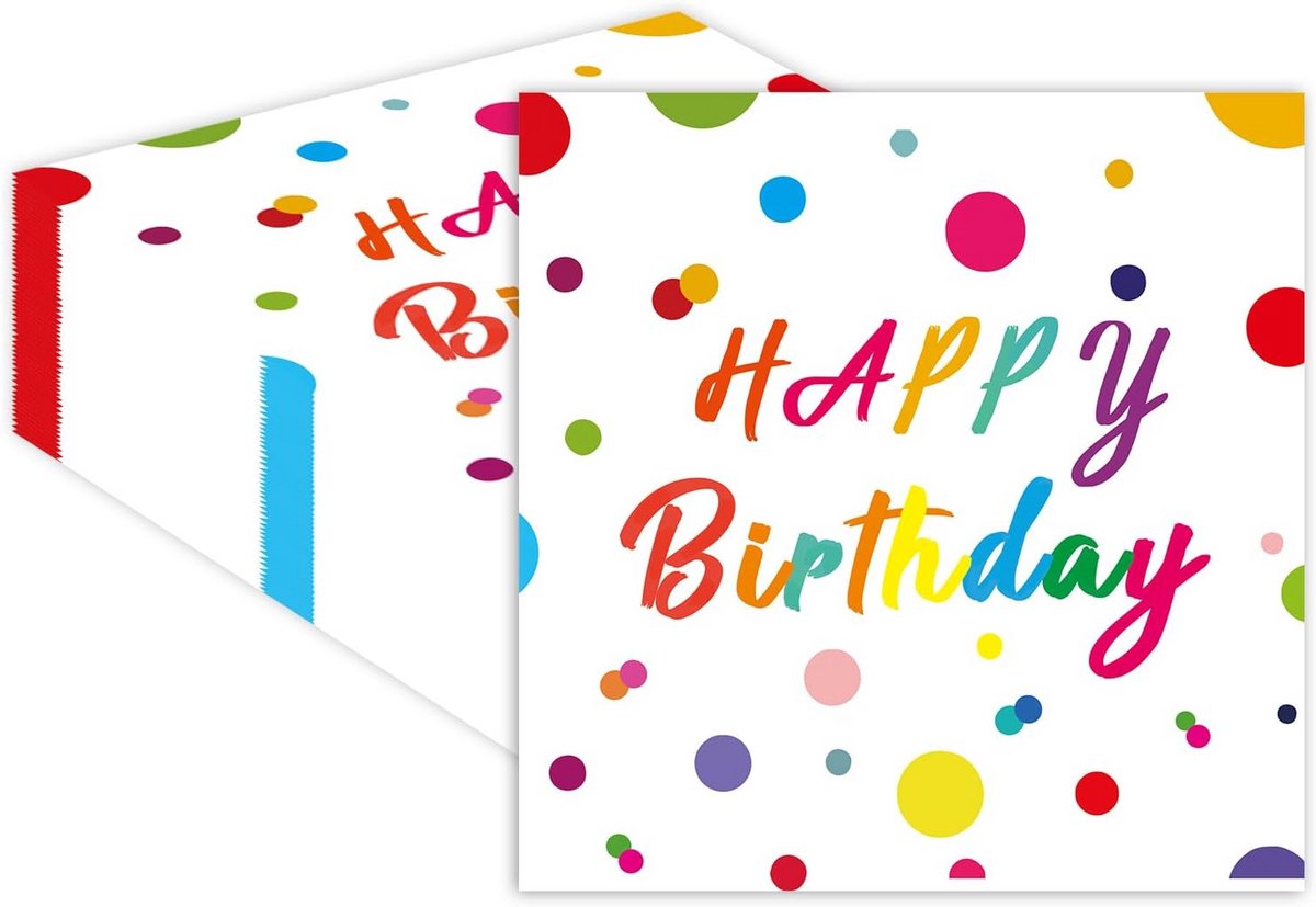 Verjaardag Servetten Happy Birthday Papieren Feestartikelen 40 Stuks