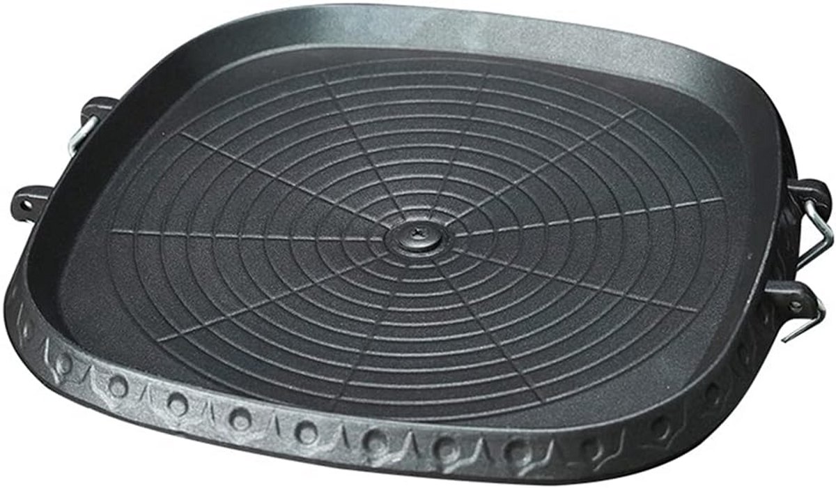 Non-stick Vierkante Grillpan Korean BBQ 30cm met Vetopvang voor Gasfornuis