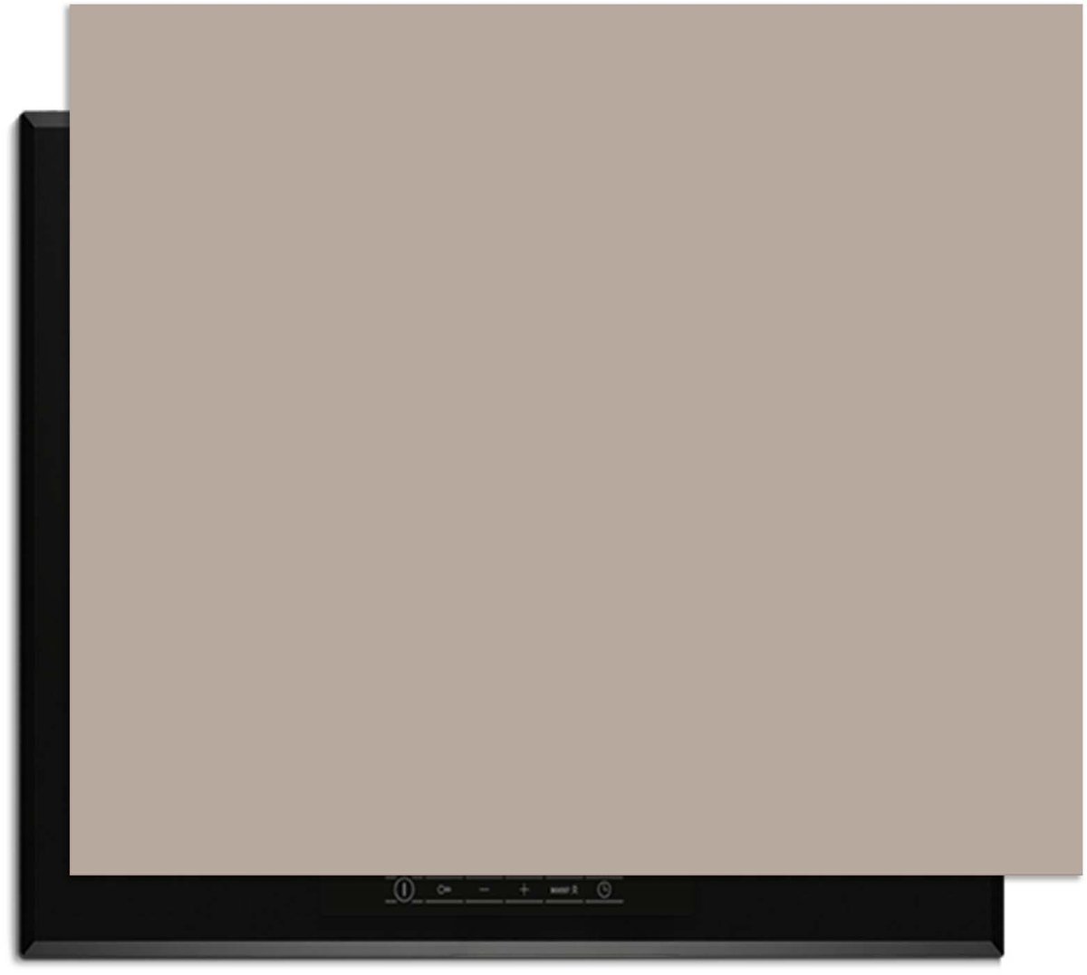 KitchenArt - Taupe Mist – Inductie Beschermer - 70x52 cm - Kookplaat Beschermer - Luxe Afdekplaat Inductieplaat - Anti-slip & Oprolbaar - Beschermmat Inductiekookplaat