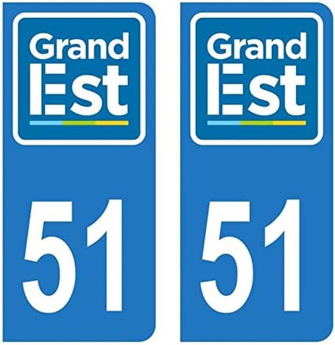 Regio Kentekenplaat Stickers Departement 51 Marne Grand Est