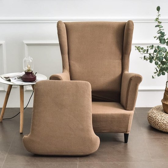 Wing stoel slipcovers wingback fauteuil covers 2 stuks stretch vleugel stoel covers voor fauteuils Camel — afbeelding 3