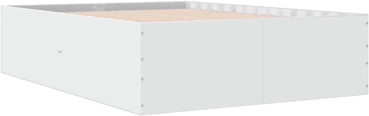 Tweepersoons Houten Bedframe Wit 140x200 cm Moderne Slaapkamer