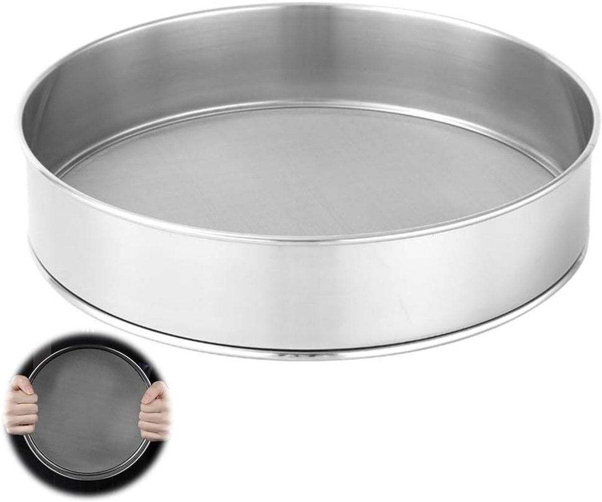 Roestvrijstalen meelzeef 20 cm fijne mazen 150 mesh voor bakken en koken - poedersuikerzeef - herbruikbare zeef geschikt voor diverse ingrediënten