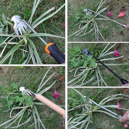Onkruidverwijderaar - Draagbaar Tuin Gereedschap - 2024 Nieuw Mangaanstaal Onkruidtrekker - voor Moestuin, Achtertuin, Boerderij - 39cm Houten Handgreep - 1 Stuk van Merkloos	 — afbeelding 3