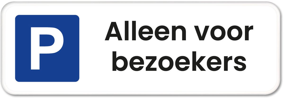 Parkeerbord Bezoekers 2 - Weerbestendig Aluminium - 40x15 cm - Bevestiging: Zonder bevestiging (alleen het bord)