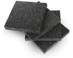 Rubberen Pads - Antislip Matten - Apparaten Dempen - Schokabsorberend 100% Rubber - 10 x 10 x 0.5 cm - Zwart