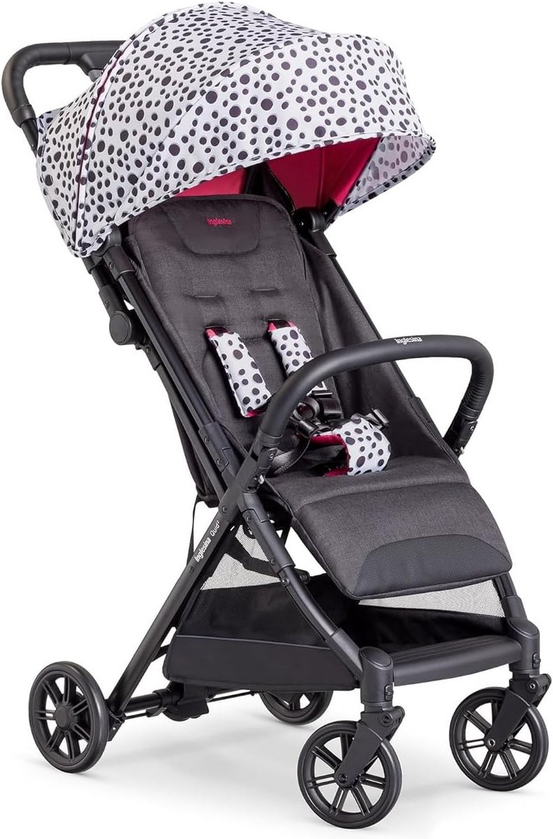 Lichte Kinderwagen Quid² – Geschikt tot 22 kg (Zwart met stippen)