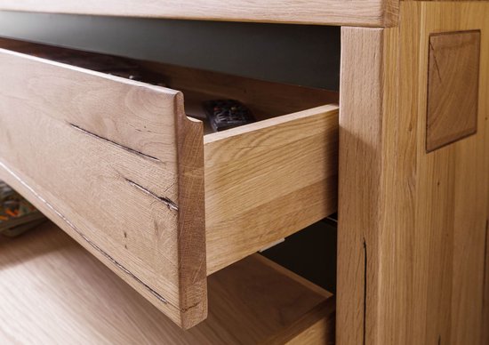 MASSIVMOEBEL24.DE wilde eik TV-meubel beige massief hout 220x40x56 cm (BxTxH) geolied volledig massief gemonteerd VILLANDERS #254
