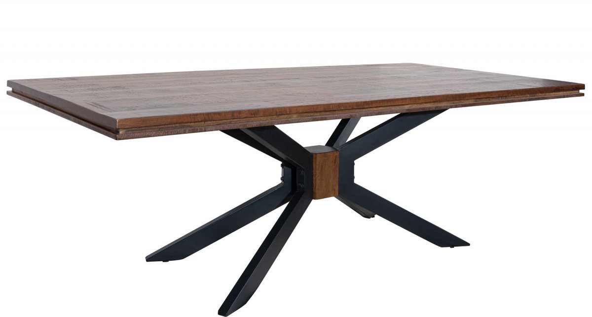 MASSIVMOEBEL24.DE STILMÖBEL #121 eettafel bruin gelakt mango 210x107x76 cm (BxTxH)