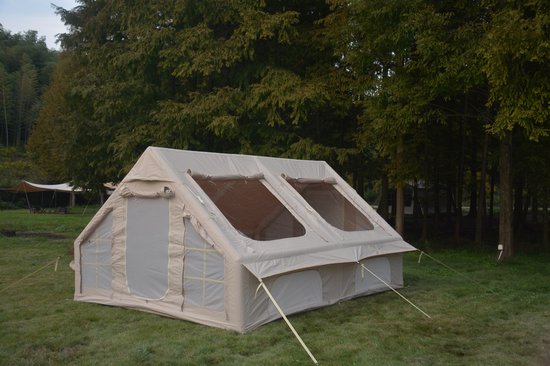 Opblaasbare Tent - 400x300x200 cm - 7-8 Persoons Luchttent - met Handpomp - 300D Polyester - Beige van Merkloos — afbeelding 2