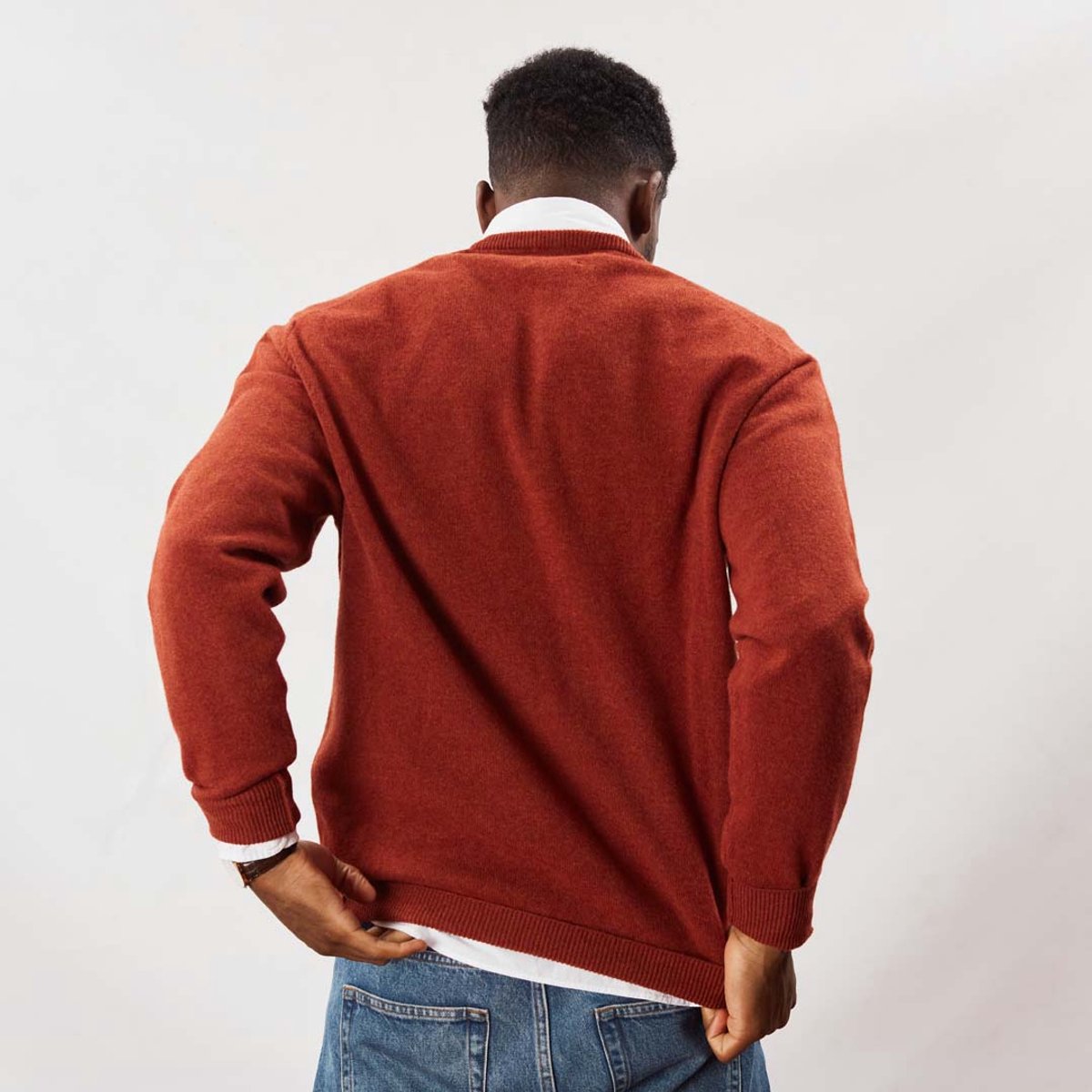 Osborne Knitwear Trui met V hals - Sweater heren in Lamswol - Pullover Heren - Tiger - L