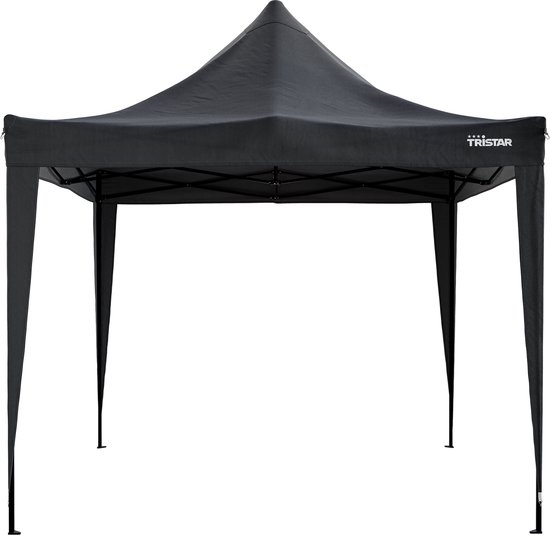Antracietkleurige partytent van 3x3 meter, antraciet gekleurd frame.