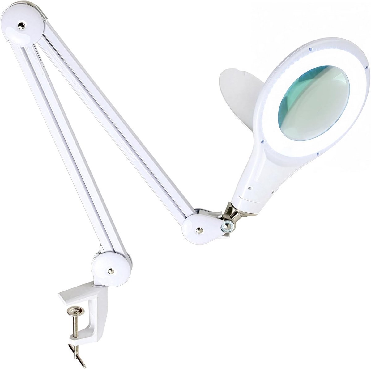 Comfortabele LED-lupenlamp voor hobby en lezen - 2,25x vergroting - ideaal voor puzzelen, knutselen en meer - wit