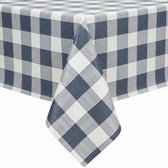 Protecttable - Tafelzeil Ruit Cotton Blauw 140x240cm - Tafelkleed Afwasbaar - Kunststof