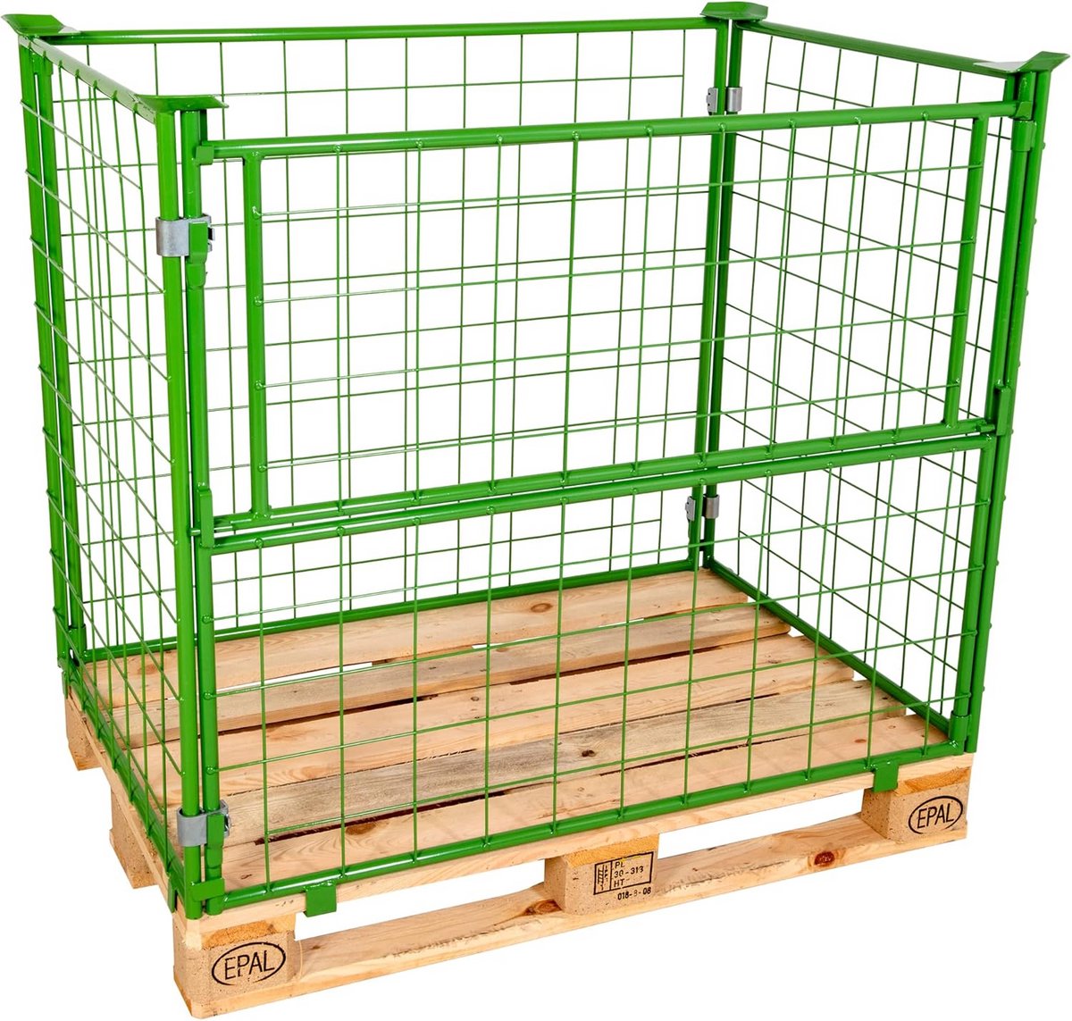Opzetframe voor Europallets 1200 x 800 mm - Inklapbare Box voor Materiaalopslag, Brandhout en Industrie