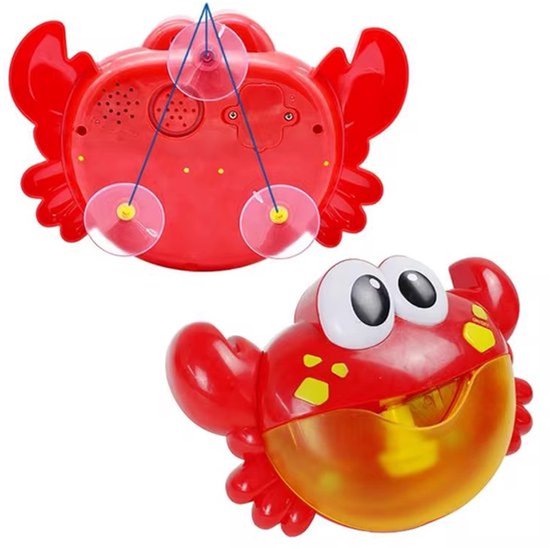 Trendmix Bubble Crab Bad Speelgoed - Muzikale Zeepbellen Krab met 12 Liedjes - Baby en Peuter Bad Speeltje met Bubbels - Rood/Geel van Merkloos — afbeelding 3
