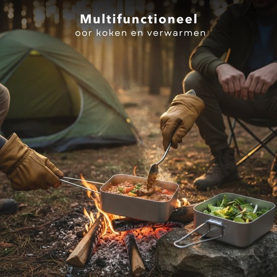 Cheqo® Camping Pannenset - Campingpannenset - Camping Pannensetje - Campingpannen Set - Campingpannetjes - Camping Kookset - Camping Kookgerei Set - Kookset Camping - Pannenset Kamperen - Pannenset Outdoor — afbeelding 4