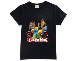 Zwarte Roblox T-shirt voor kinderen en tieners van 3-12 jaar - Gamer fans kleding en zomer sweatshirt