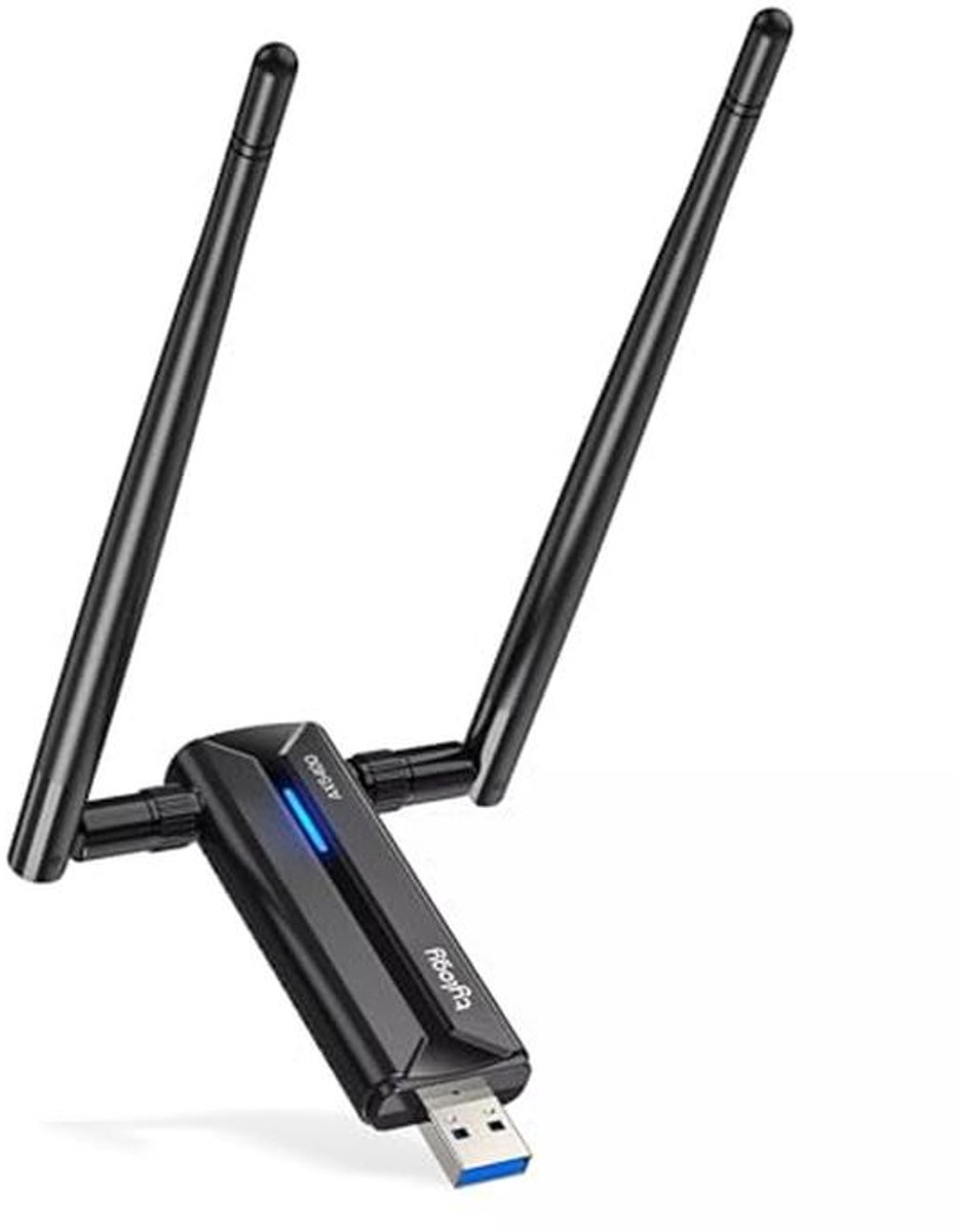 Krachtige AXE5400Mbps WLAN-stick 6E Tri-Band USB 3.1 Dongle met Dubbele Antenne