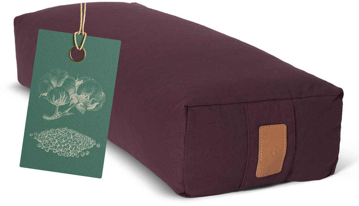 Bol.com #DoYourYoga - Hoekig Yoga bolster - »Paravati« - Meditatiekussen met bio-organische boekweit schalen vulling - L67 cm & ... aanbieding