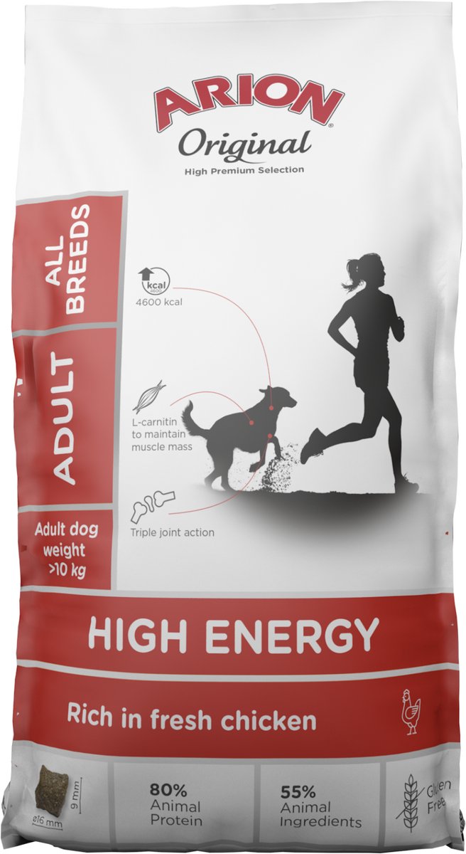 Arion hondenvoer Original All Breed High Energy 12 kg - Hond