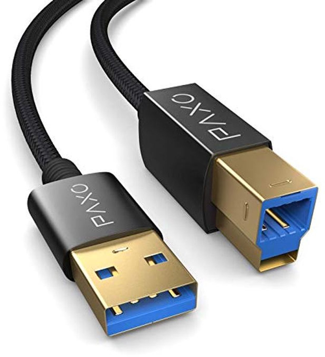 2m Nylon USB 3.2 Printer Kabel - USB A naar B, Oplaad- en Datakabel met Snelle Overdracht