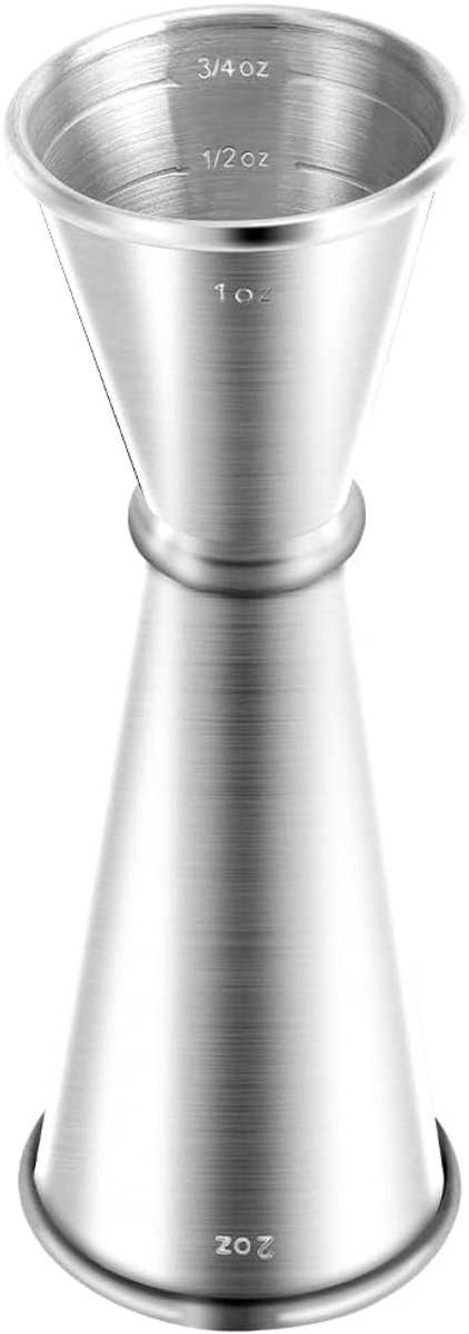Cocktail Jigger - Bar Maatbeker - Drankjes Mixen - Dubbelzijdig Ontwerp - 1 oz 2 oz - Mat Zilver