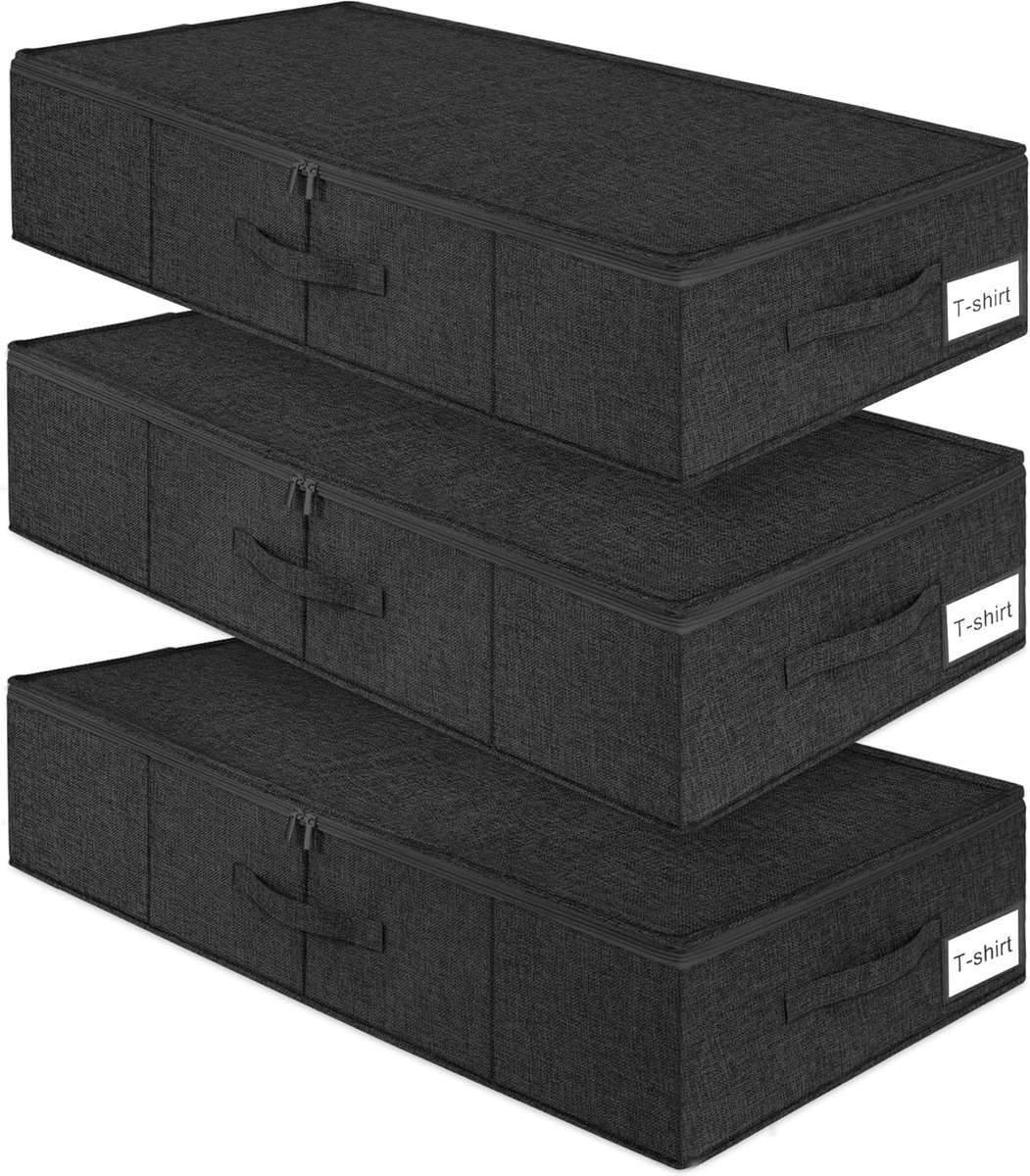Opbergzakken Bed - Kleding Organizer - Ruimte Besparen - Opvouwbaar Stevig - 76x38x17 cm - Zwart